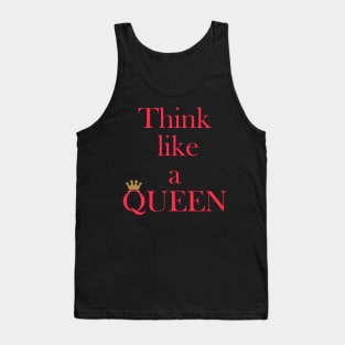 Think like a queen, inspiring typographic print Tank Top